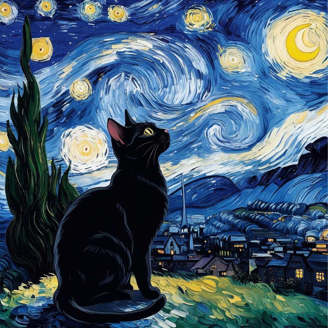 Cat Lovers Starry Night Hoodie